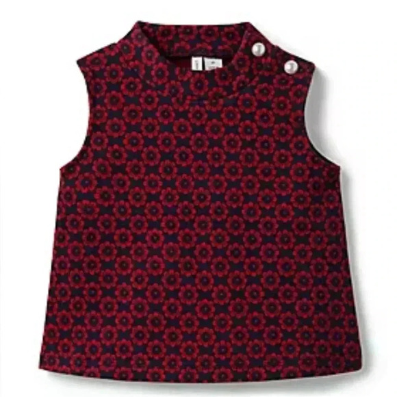 JANIE AND JACK Floral Cropped Jacquard Top / Girls Sz 12-18 Months - Picture 1 of 6